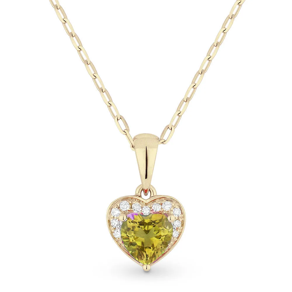 0.44Ct Citrine 16"pendant Necklace In 14K Yellow Gold