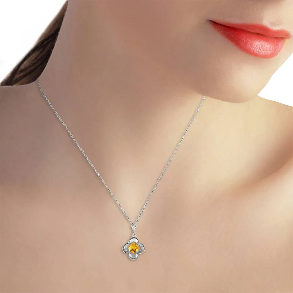 0.55 Carat 14K Solid White Gold Caravan Goes Citrine Necklace