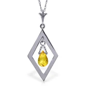 0.7 Carat 14K Solid White Gold Seeker Of Silence Citrine Necklace