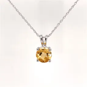 10K White Gold Citrine Pendant