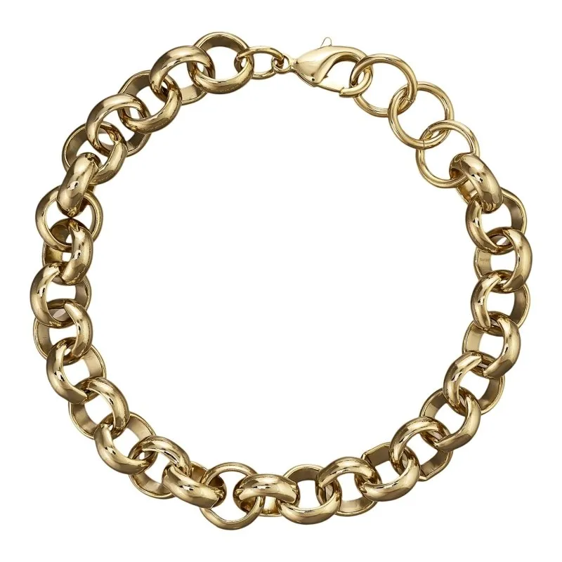 10mm Gold Belcher Bracelet Classic 8 Inches