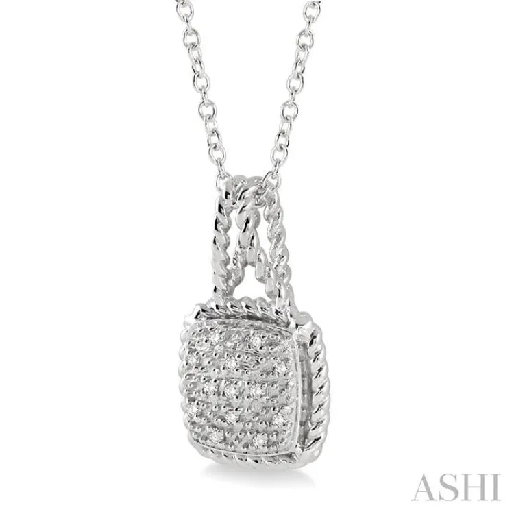 1/20 Ctw Single Cut Diamond Pendant in Sterling Silver with Chain