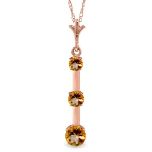 1.25 Carat 14K Solid Rose Gold Generosity Citrine Necklace