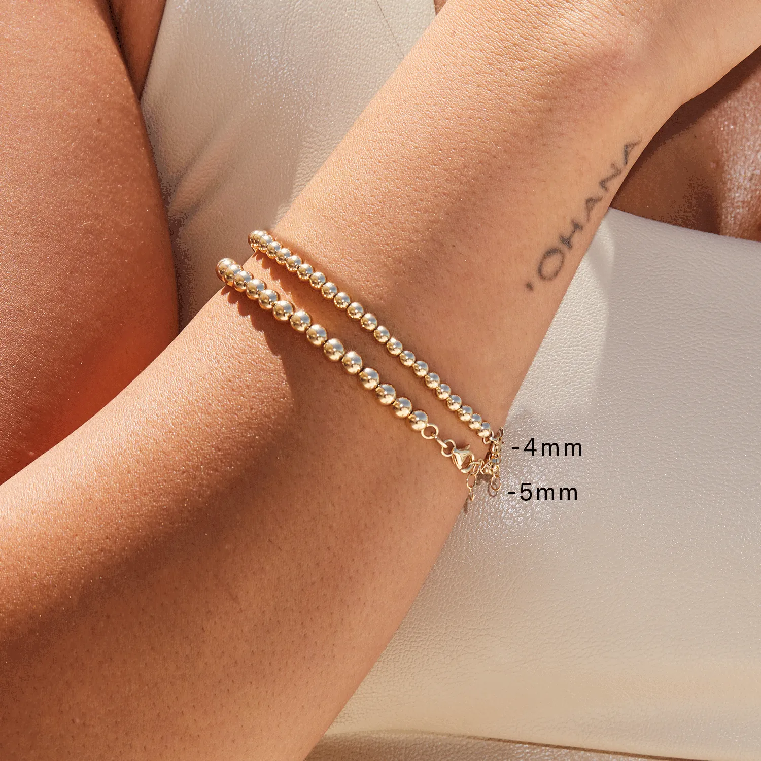 14K Gold 5mm Ball Bead Bracelet