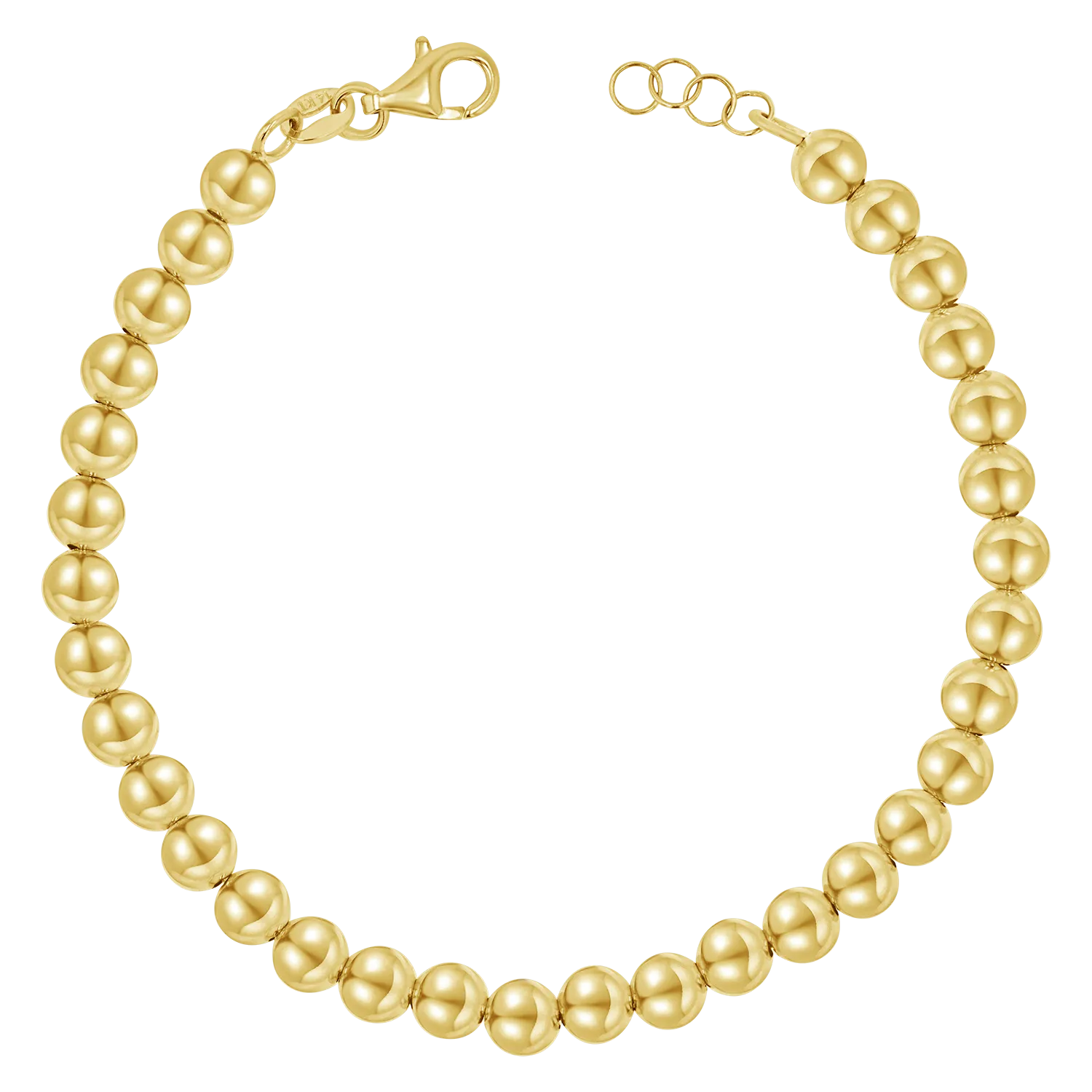 14K Gold 5mm Ball Bead Bracelet