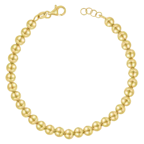 14K Gold 5mm Ball Bead Bracelet