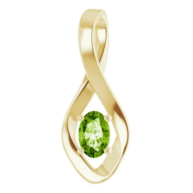 14K Yellow 6x4 mm Oval Natural Peridot Pendant