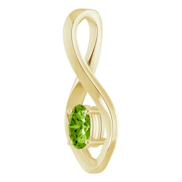 14K Yellow 6x4 mm Oval Natural Peridot Pendant