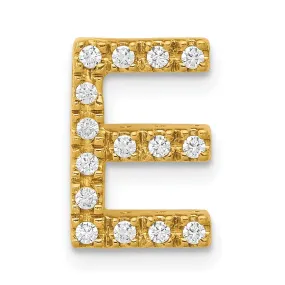 14K Yellow Gold Diamond 0.15-CT Letter E Initial Charm Pendant