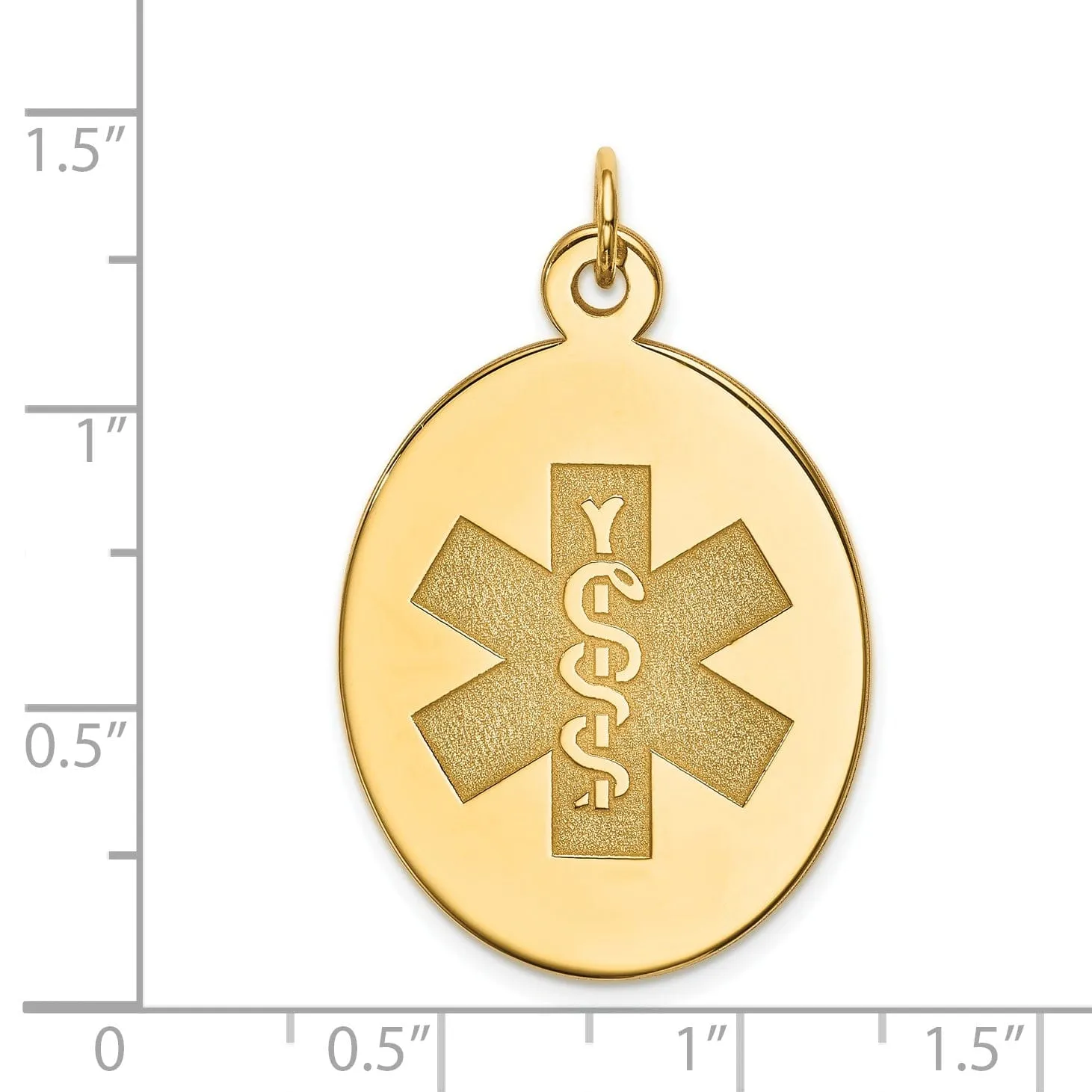 14k Yellow Gold Medical Alert ID Pendant