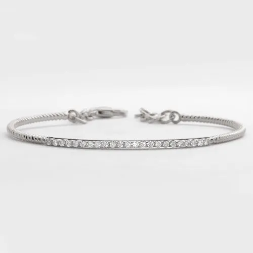 14KW 0.35CTW DIAMOND SINGLE ROW BANGLE