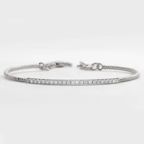 14KW 0.35CTW DIAMOND SINGLE ROW BANGLE