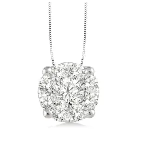 14KW Love Bright Solitaire Pendant w/ 0.50 ctw & 18"