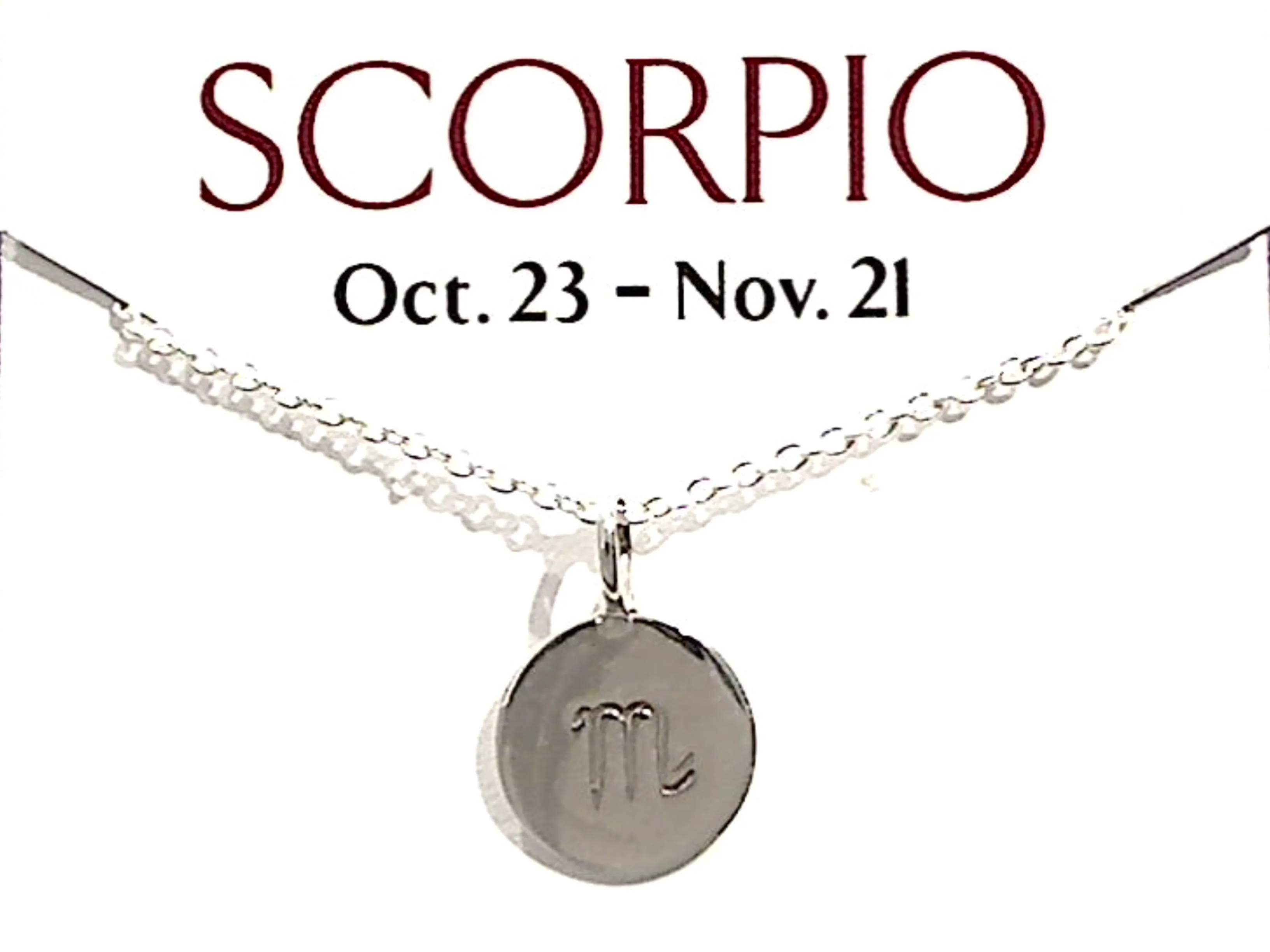 16" - 18" Sterling Silver Scorpio Zodiac Necklace