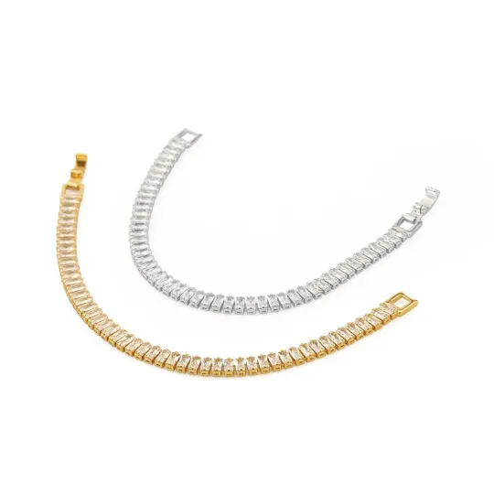 18K Gold-Filled Baguette Tennis Bracelet