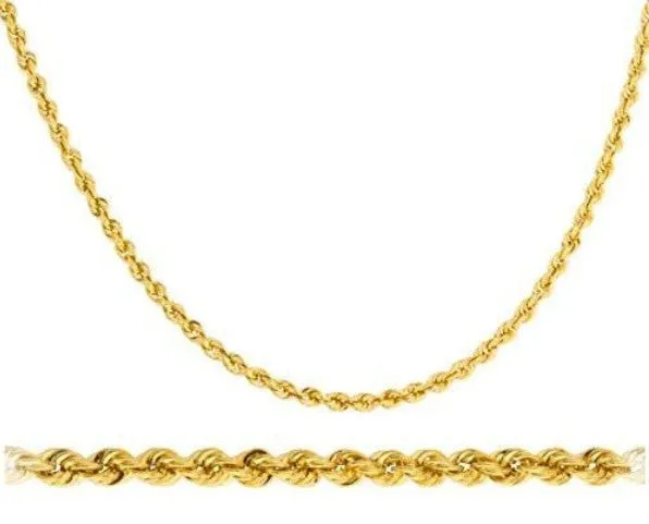 18K GP Gold Rope Chain Necklace