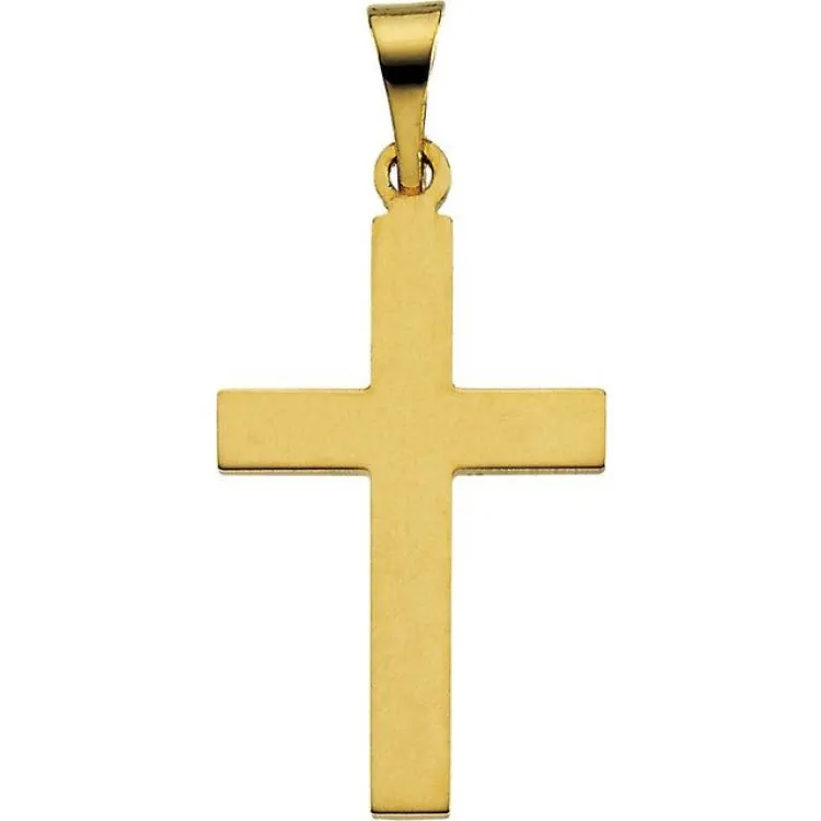 18K Yellow 22 x 14 mm Cross Pendant