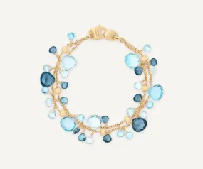 18K Yellow Gold Mixed Topaz Double-Strand Bracelet