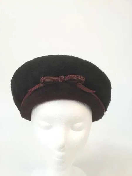 1950s Elsa Schiaparelli Red and Black Felt Eastern Hat