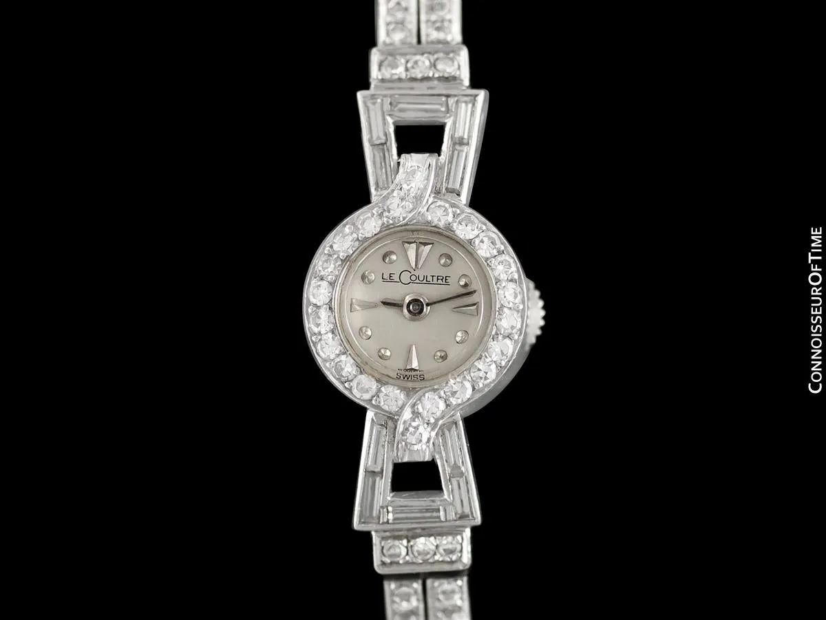 1952 Jaeger-LeCoultre Vintage Ladies Backwind Cocktail Watch - Platinum & Diamonds