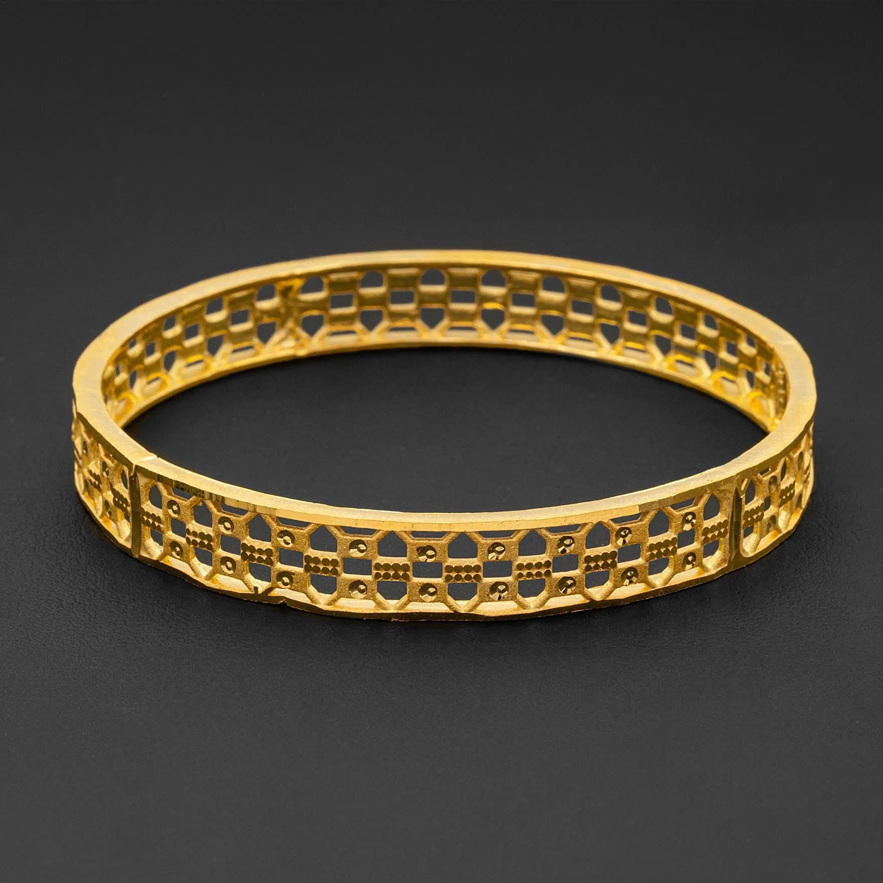 24ct Heavy Gold Plated Boho Style Bangle PGB42-022