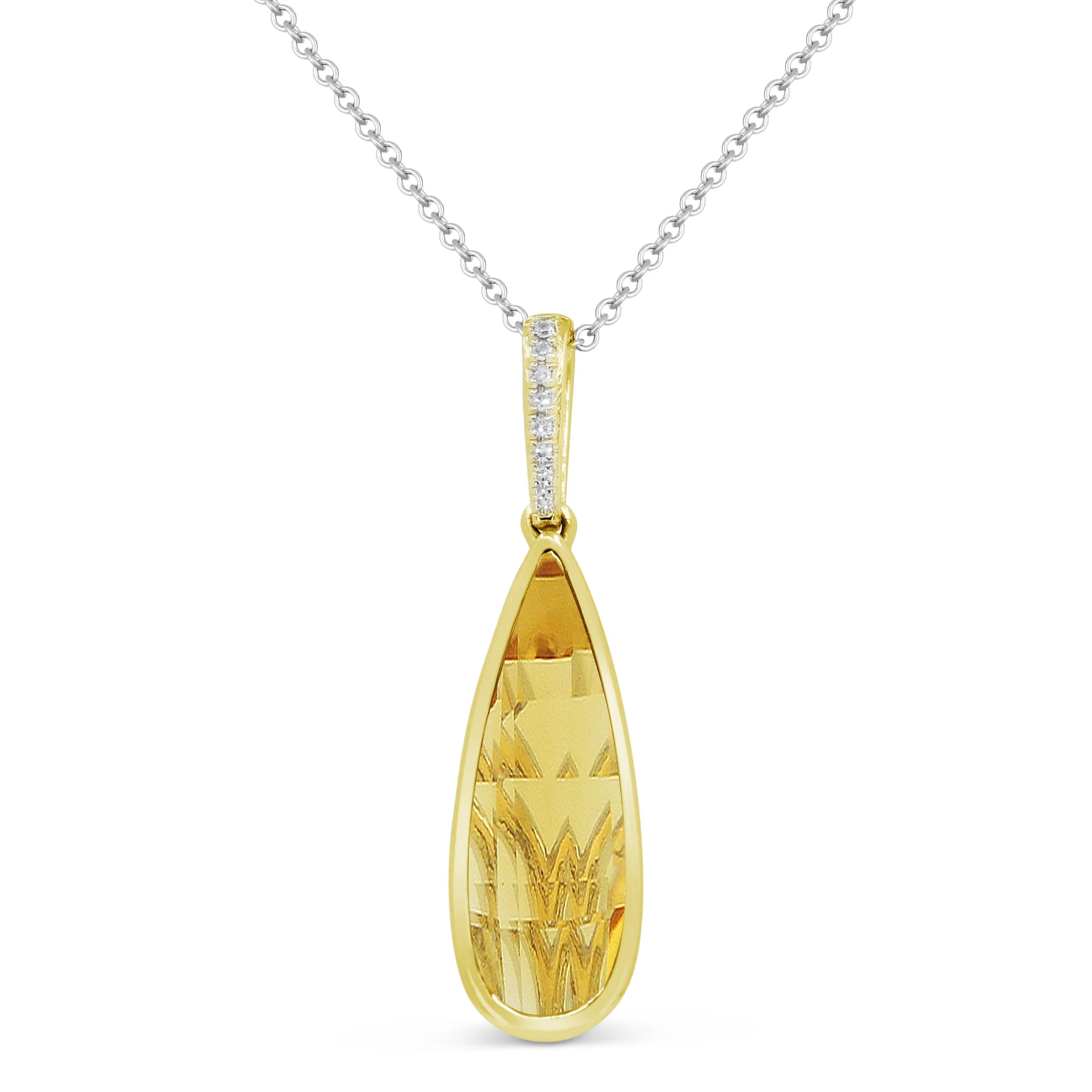 3.51ct Citrine 16"Pendant Necklace in 14K Yellow Gold