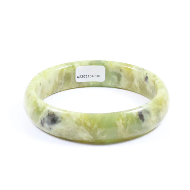 60mm Certified Grade Natural Green Brown Jade Jade Bangle Bracelet