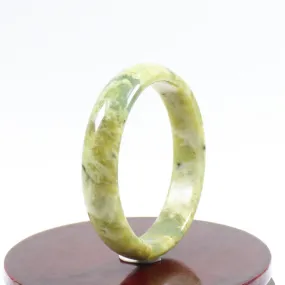 60mm Certified Grade Natural Green Brown Jade Jade Bangle Bracelet