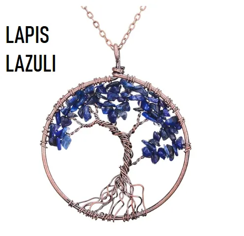 7 Chakra Tree Of Life Pendant Necklace in Copper