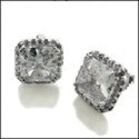 7 Ct Princess Cubic Zirconia CZ Earrings