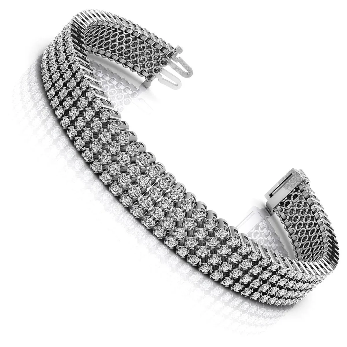 7.00-9.00 CT Round Cut Diamonds - Diamond Bracelet