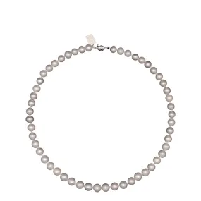 703-07 | 7MM ROUND PEARL NECKLACE (GRAY)