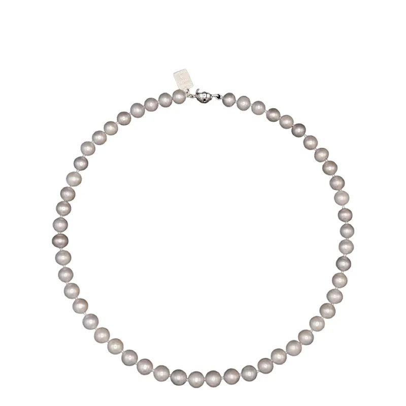 703-07 | 7MM ROUND PEARL NECKLACE (GRAY)