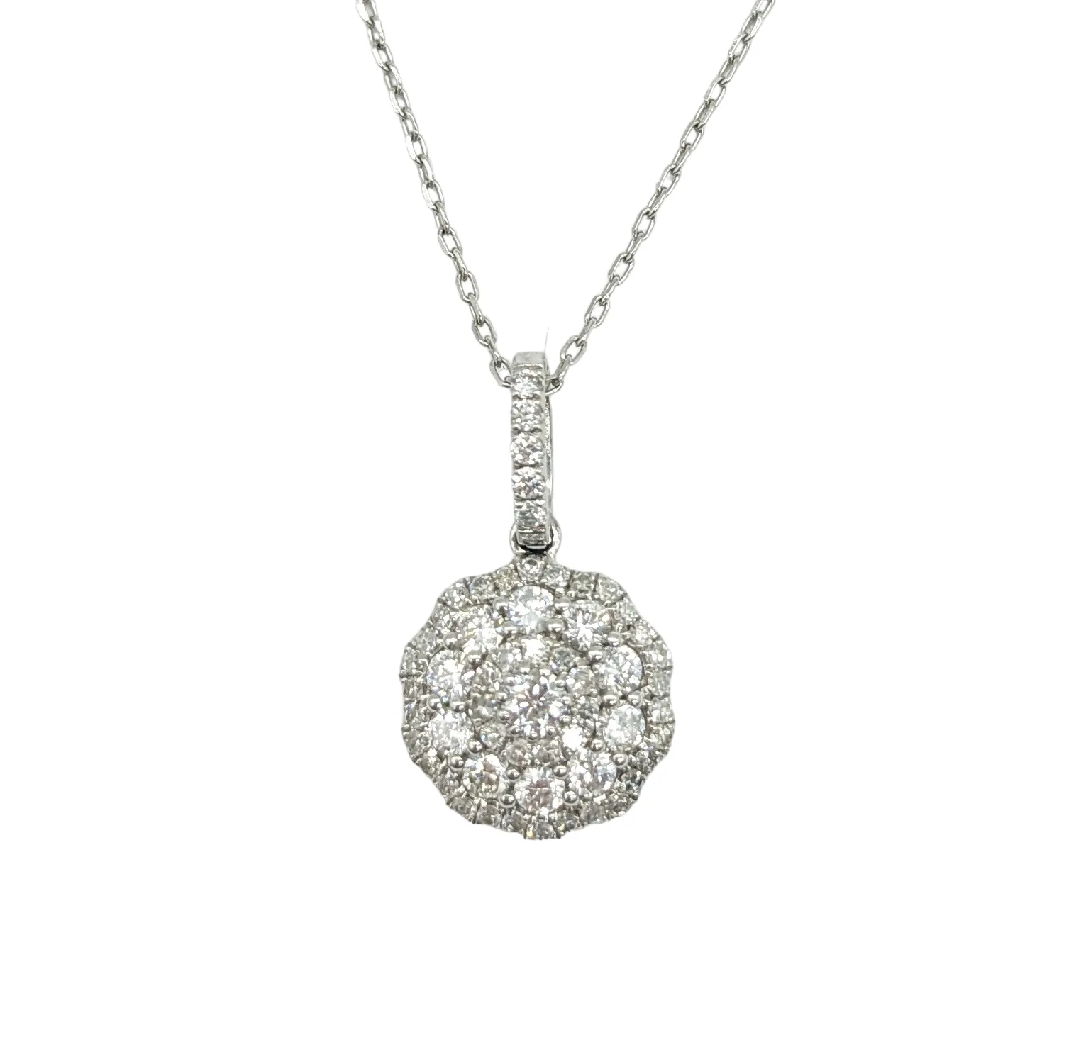 78 Point Total Weight Diamond Cluster Pendant