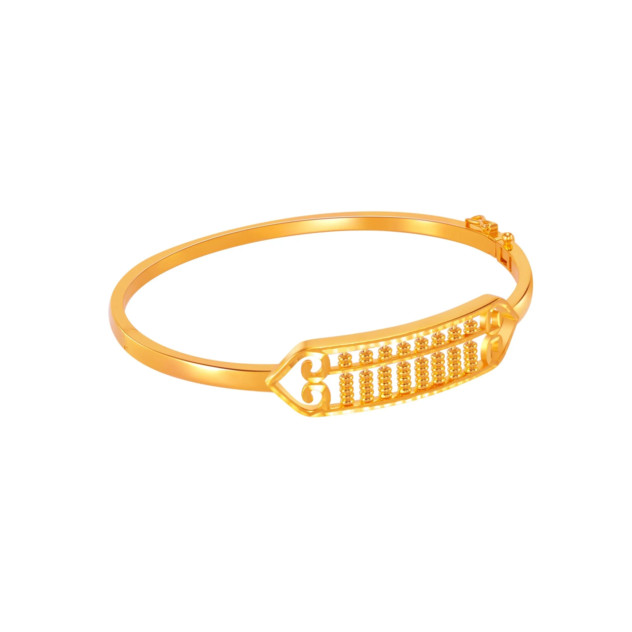 916 Gold Abundance Abacus Bangle