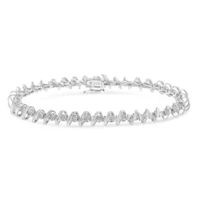 .925 Sterling Silver 1/2 Cttw Diamond Miracle-Set 7" Tennis Bracelet