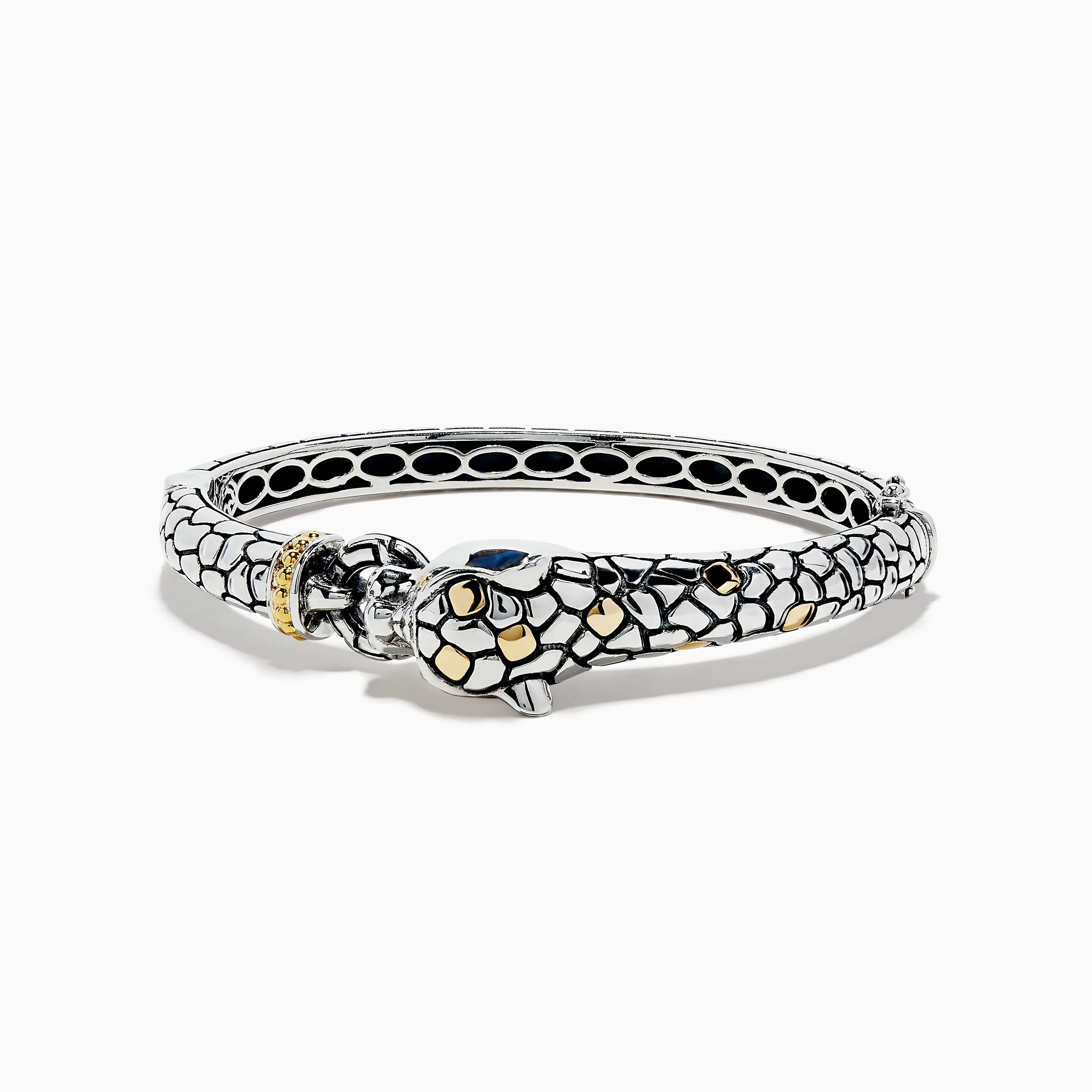 925 Sterling Silver & 18K Gold Panther Bangle