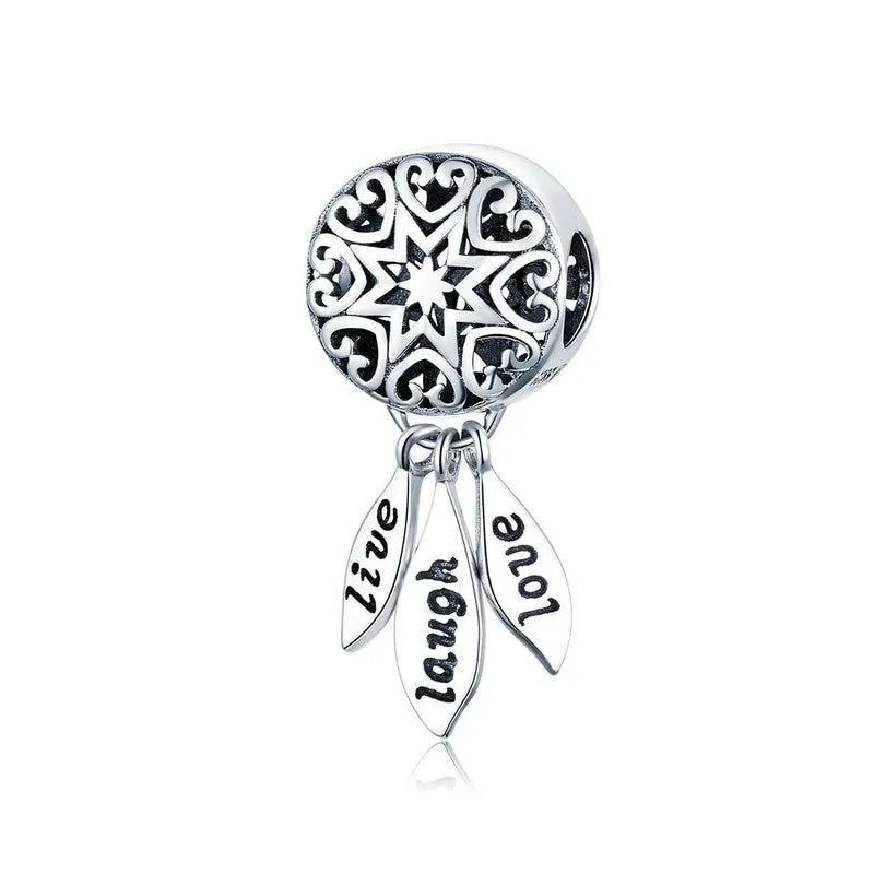 925 Sterling Silver Life Dream Catcher Pendant Charm Jewelry Without Chain