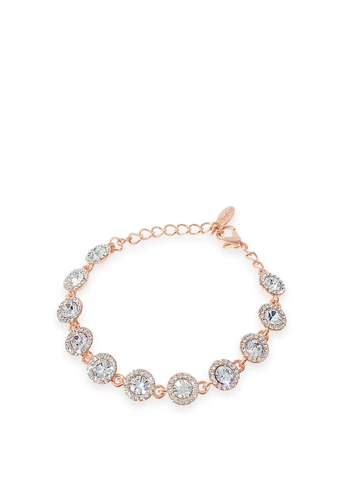 Absolute Crystal Circle Stud Bracelet, Rose Gold