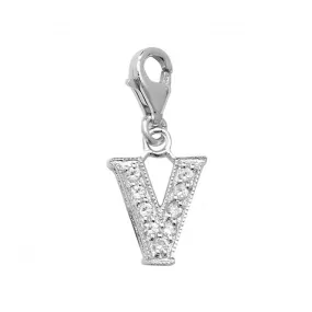 Acotis Silver Pendant Initial with Zirconia Detail G6282/V