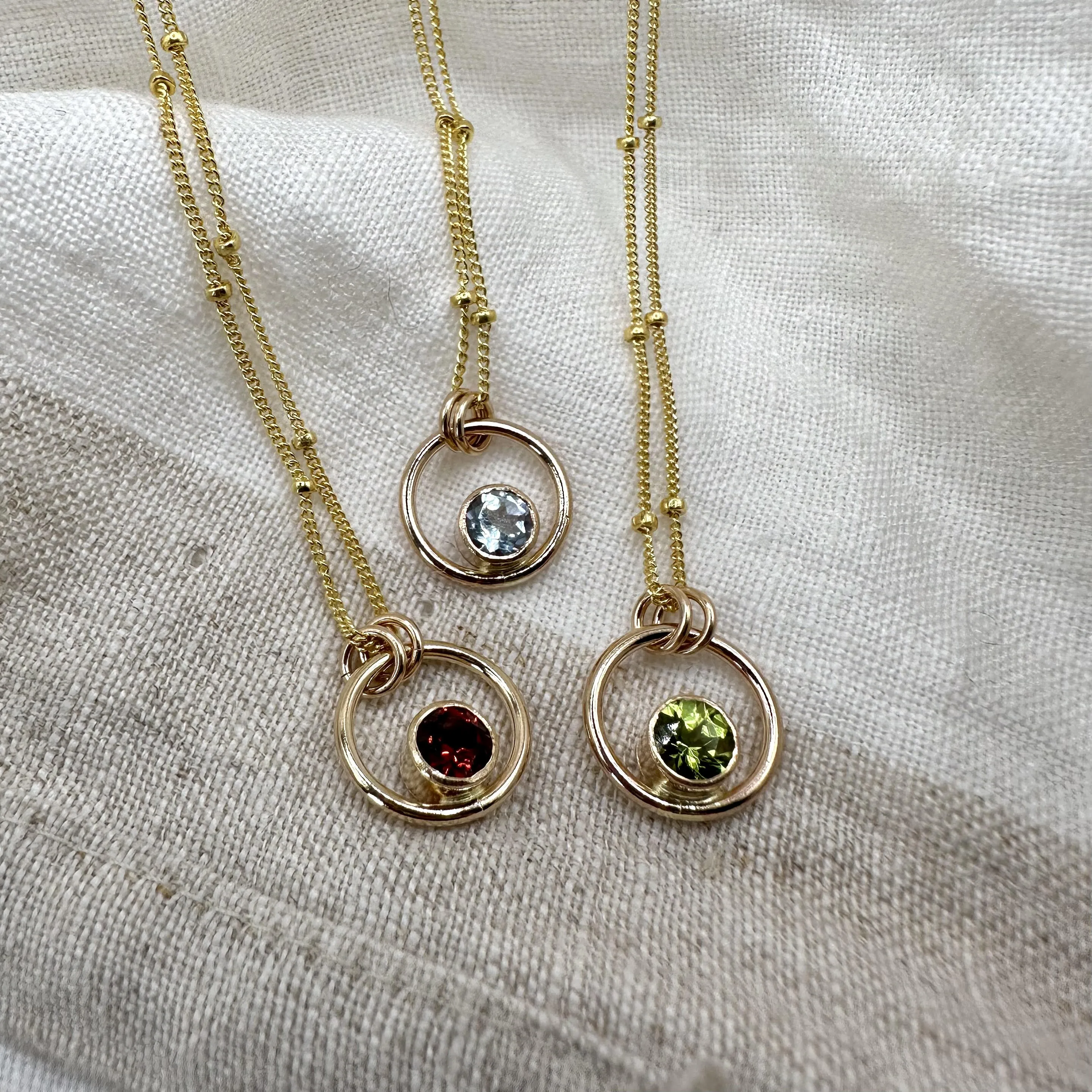 Adorn Gemstone Circle Necklace