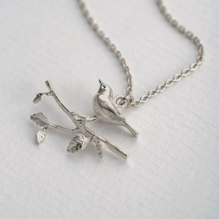 Alex Monroe Single Warbler on a Branch Necklace