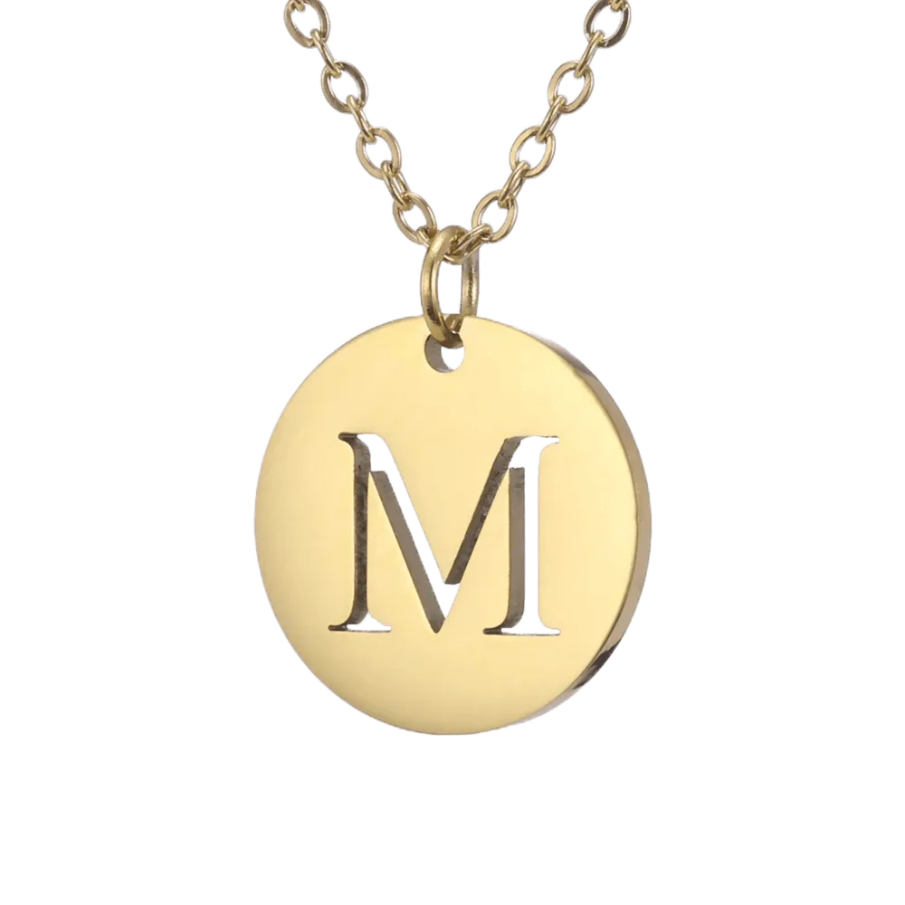 Alphabet Necklace Gold Plated - Letter M