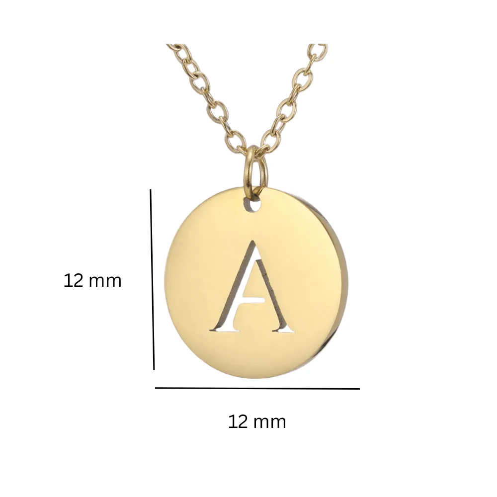 Alphabet Necklace Gold Plated - Letter M