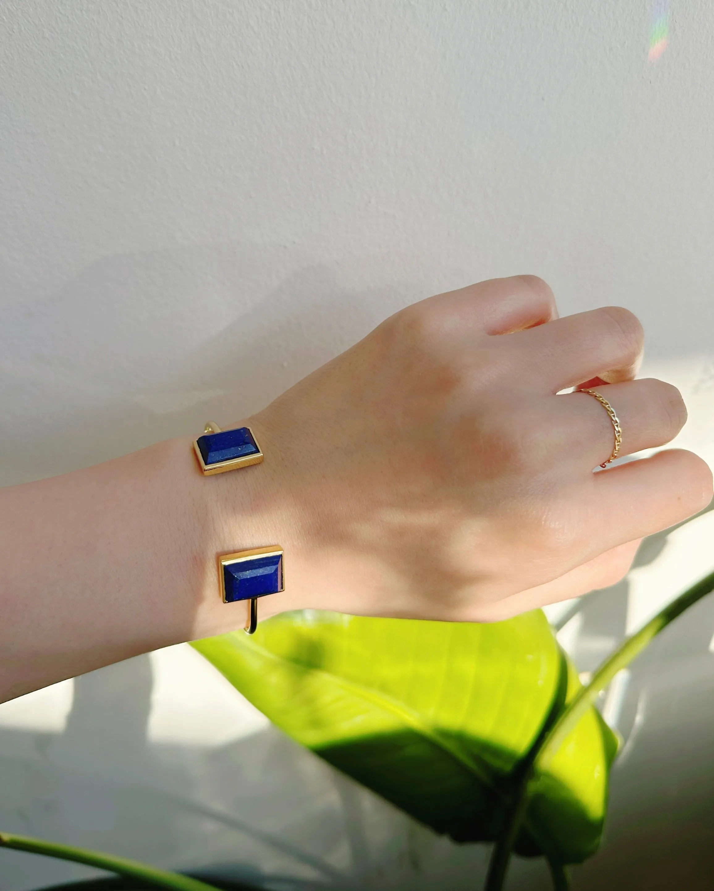 Amare Wear Baguette Lapis Handcuff Bracelet