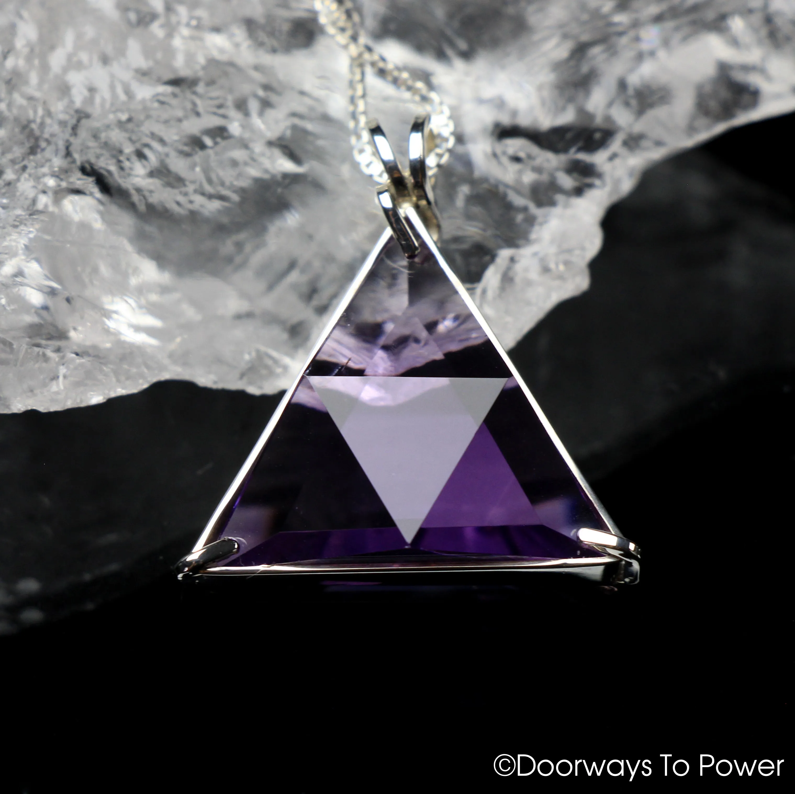 Amethyst Star of David Vogel Crystal Pendant .925 SS