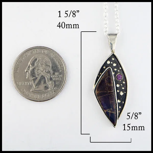 Ammolite & Amethyst Pendant