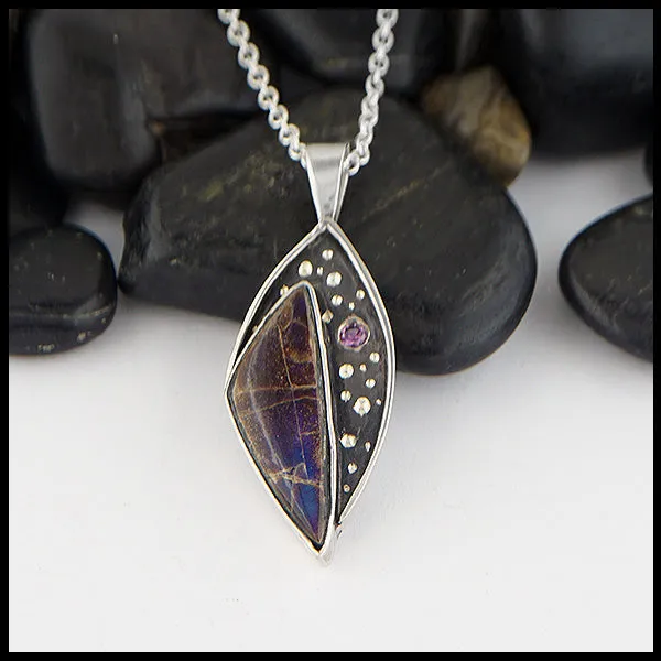 Ammolite & Amethyst Pendant