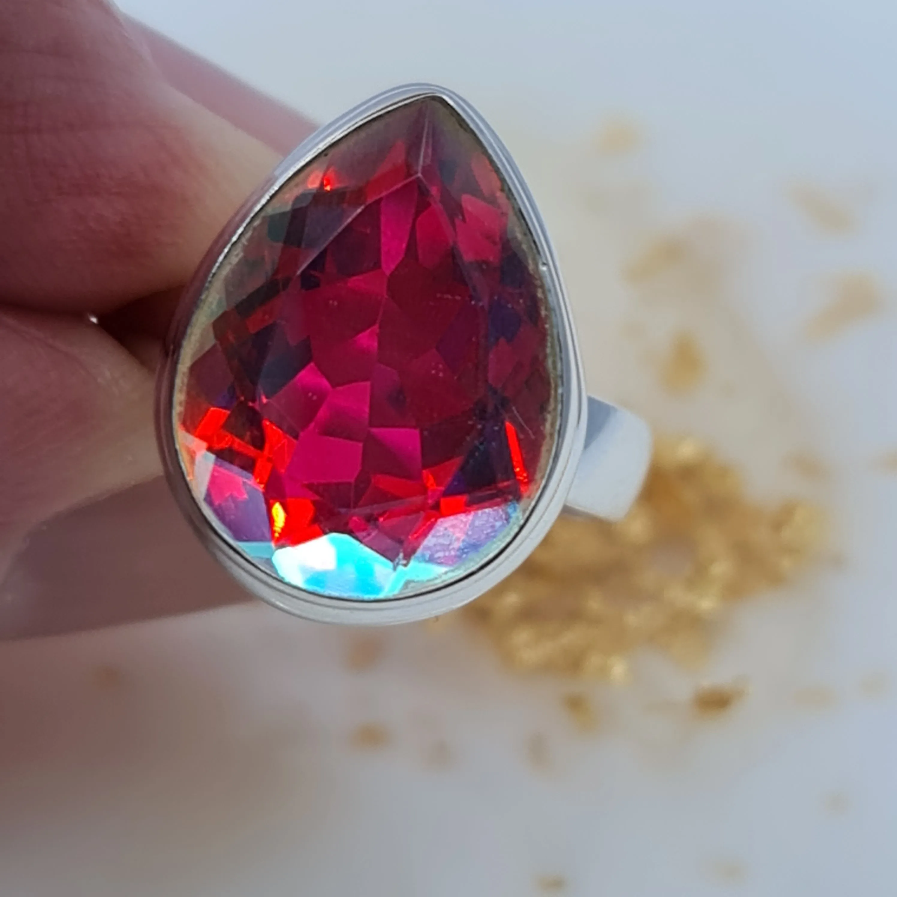 Angel Aura Quartz ring size 8