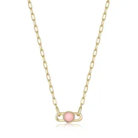 Ania Haie Gold Orb Rose Quartz Link Necklace